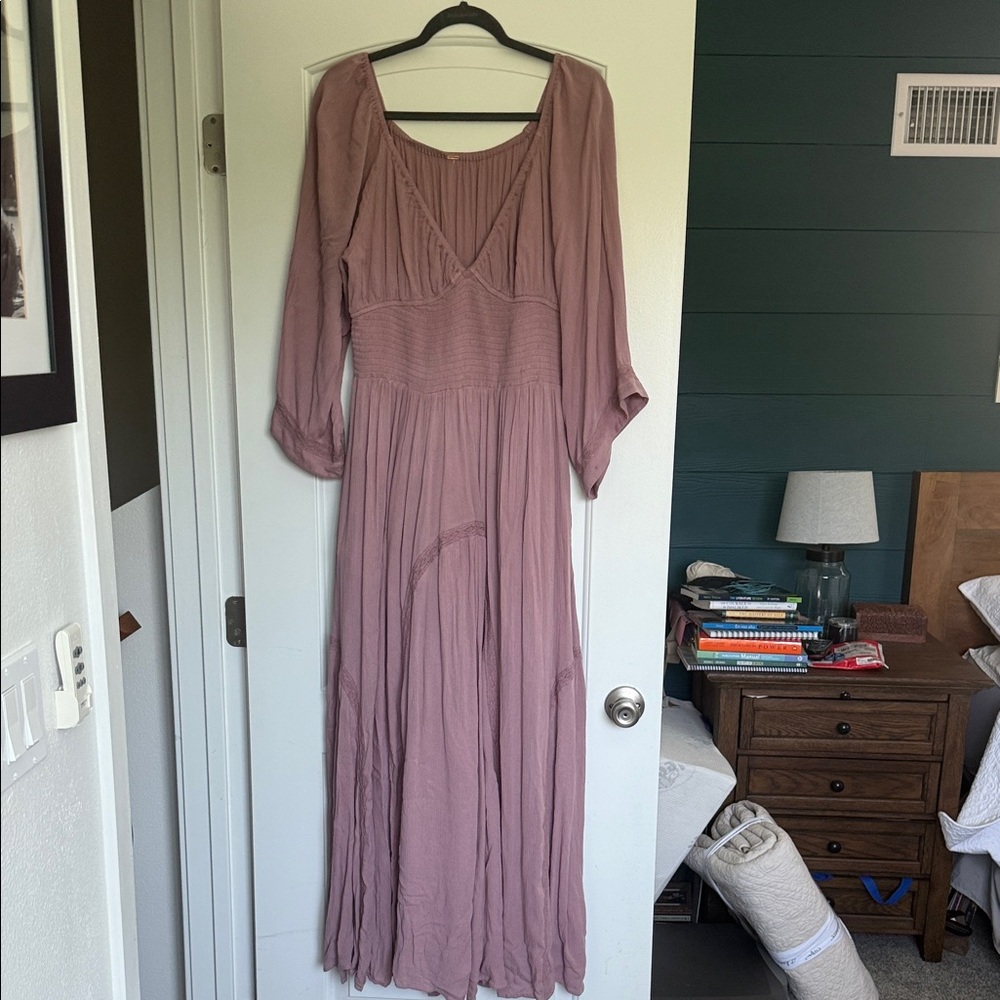Free People Dusty Rose Long Sleeve Dress